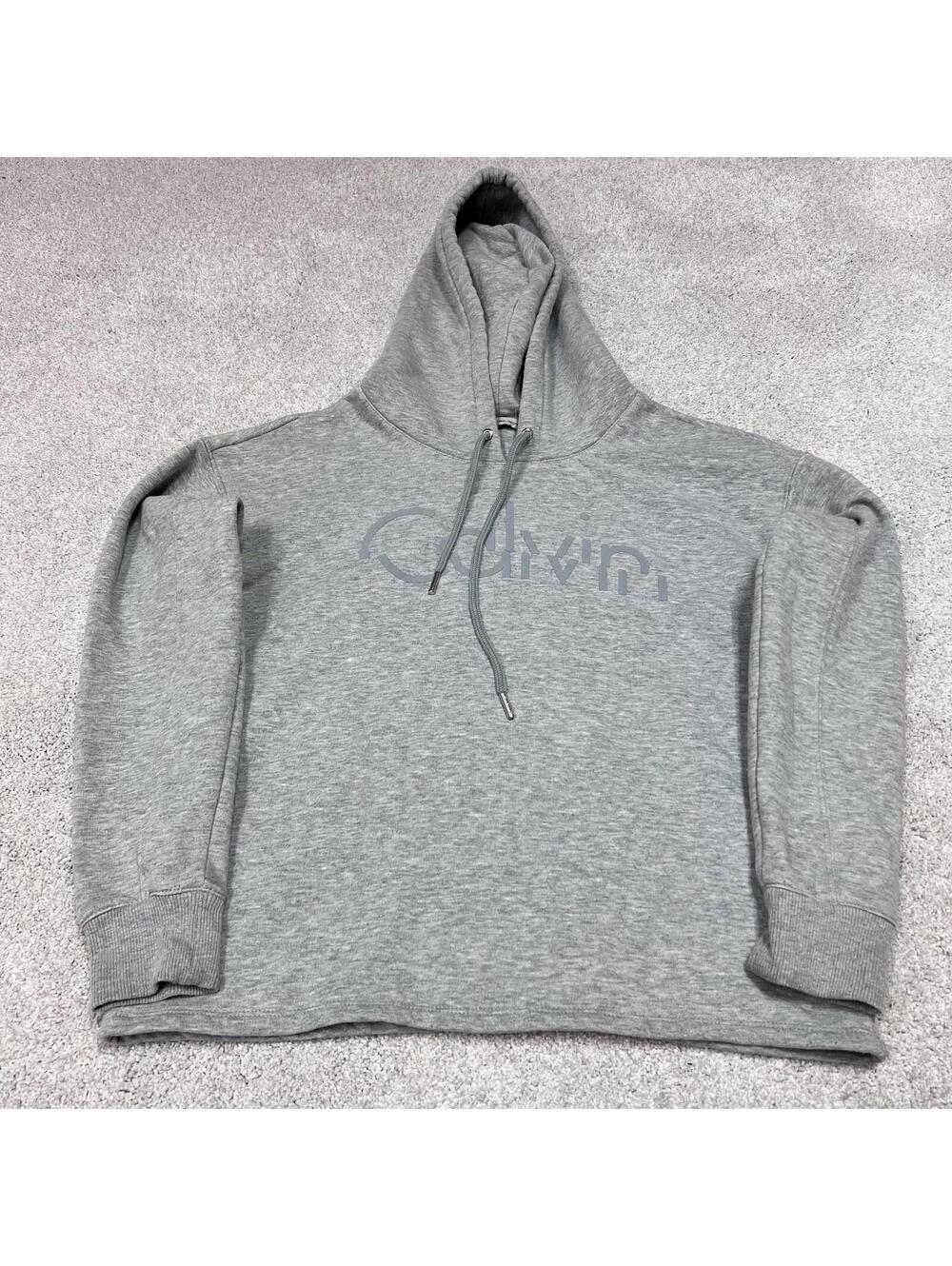 Calvin Klein Hoodie Women’s Gray Long Sleeve Pullover Size Medium